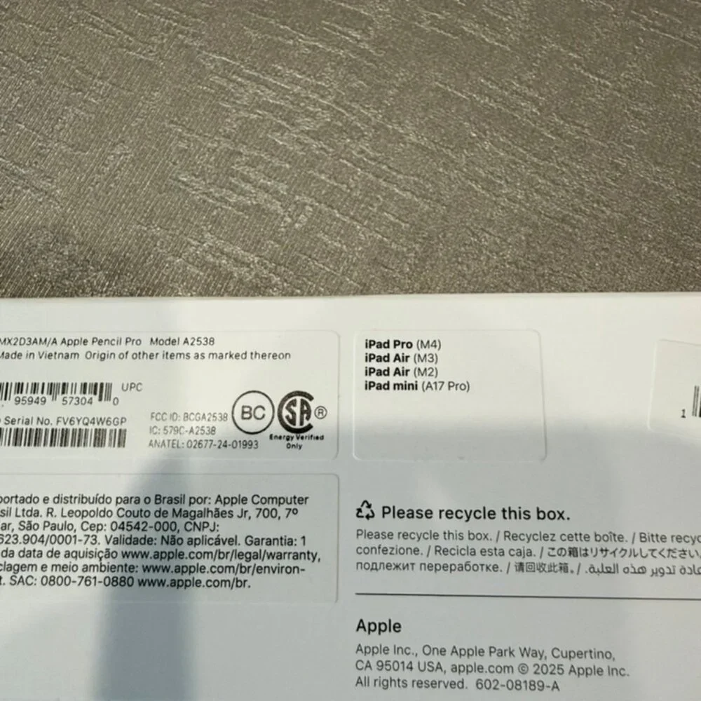 Apple Pencil Pro 2025 Empty box Only